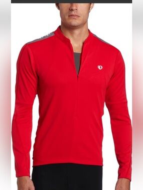 Pearl Izumi Men's Quest Long Sleeve Cycling Jersey Red Size Large